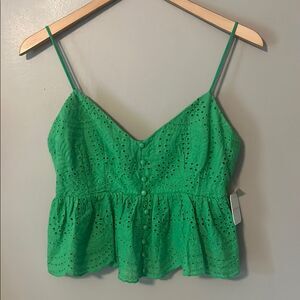 New! Altar'd State Eyelet Tank Top in Kelly Green Size Medium NWT